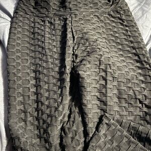 Textured Black Pants